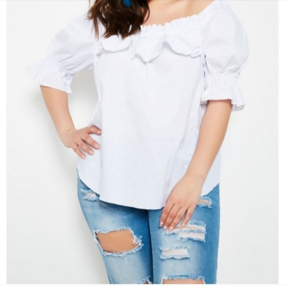 Neck Puff Sleeve Top - Picture 1 of 4